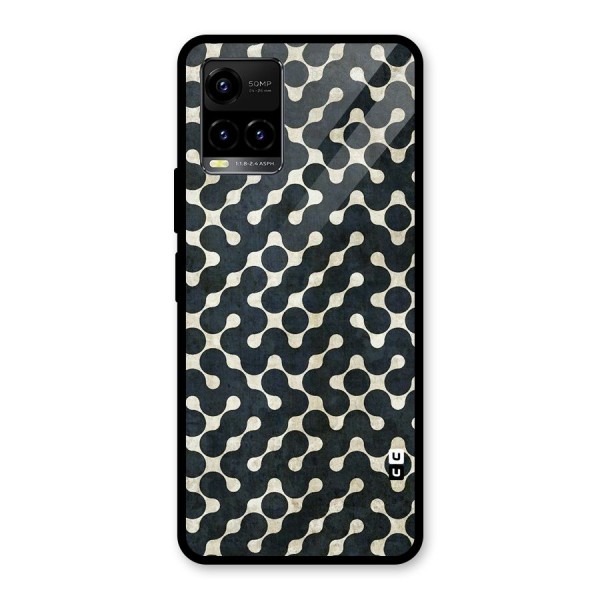 Black Maze Design Glass Back Case for Vivo Y21 2021