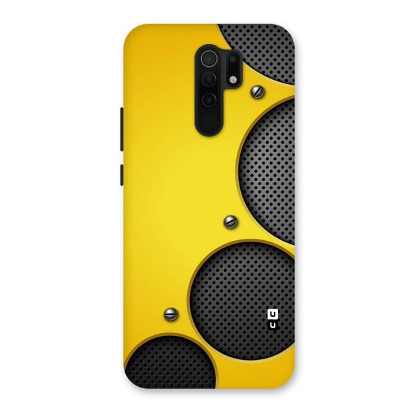 Black Net Yellow Back Case for Redmi 9 Prime