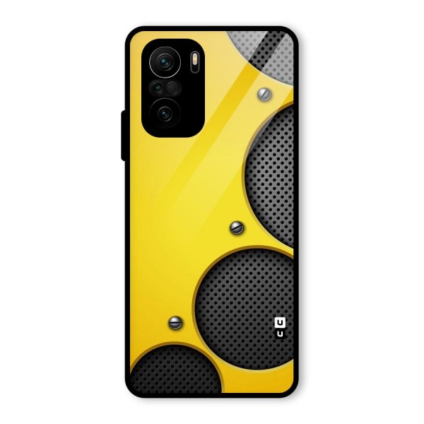 Black Net Yellow Glass Back Case for Mi 11x