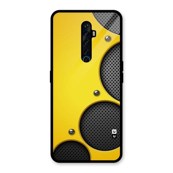 Black Net Yellow Glass Back Case for Oppo Reno2 Z