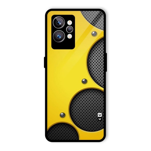 Black Net Yellow Glass Back Case for Realme GT2 Pro