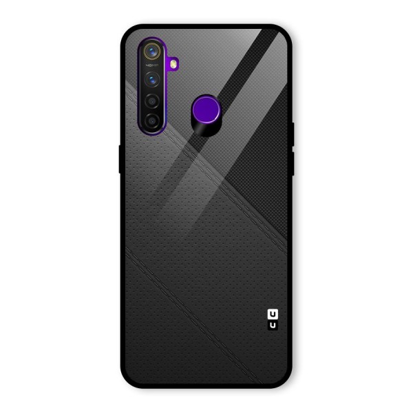 Black Polka Stripe Glass Back Case for Realme 5 Pro