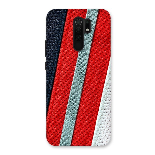 Black Red Grey Stripes Back Case for Redmi 9 Prime