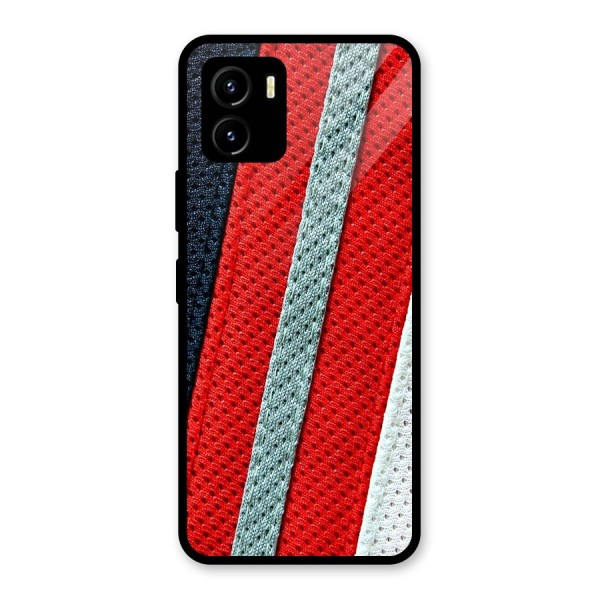 Black Red Grey Stripes Glass Back Case for Vivo Y15s