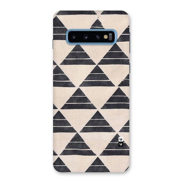 Black Slant Triangles Back Case for Galaxy S10