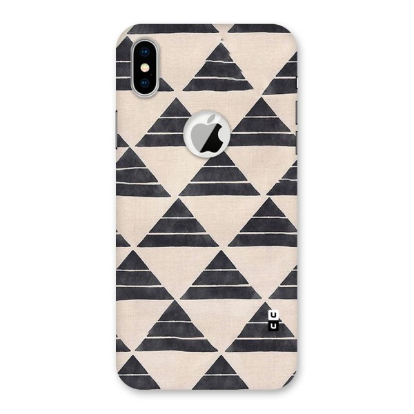 Black Slant Triangles Back Case for iPhone XS Logo Cut