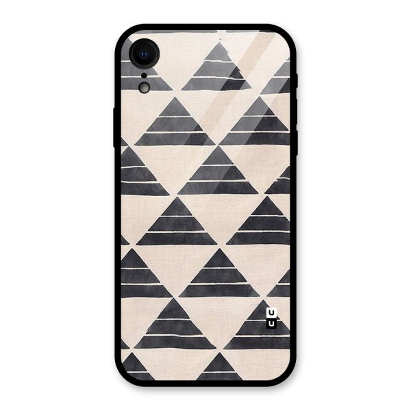 Black Slant Triangles Glass Back Case for XR