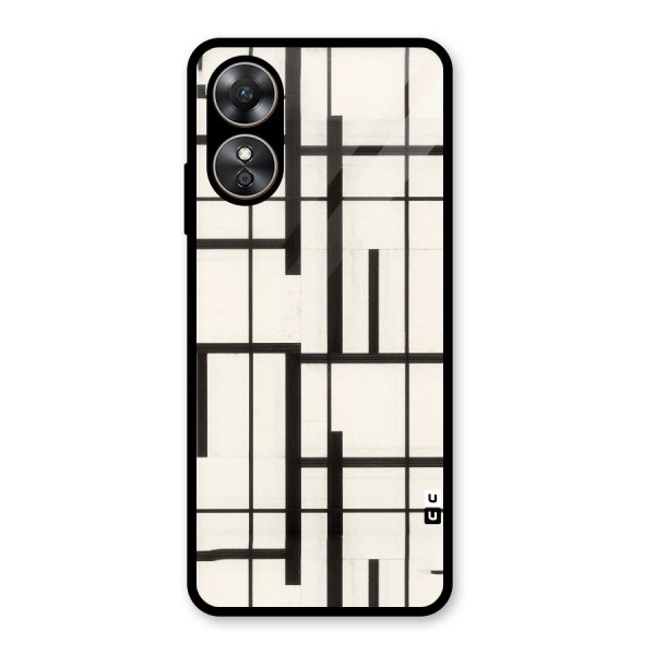 Black Unsymmetry Glass Back Case for Oppo A17