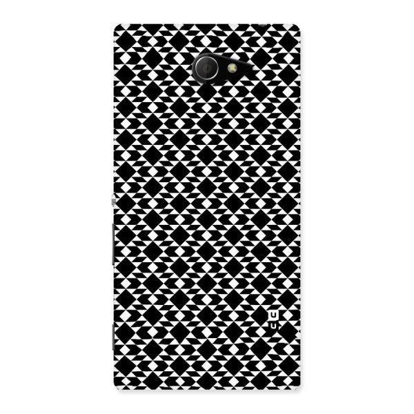 Black White Diamond Abstract Back Case for Sony Xperia M2