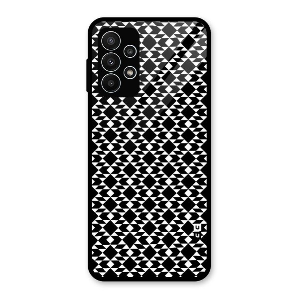 Black White Diamond Abstract Glass Back Case for Galaxy A23