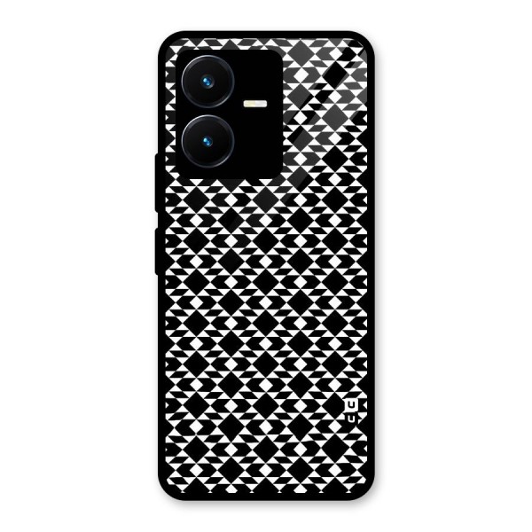 Black White Diamond Abstract Glass Back Case for Vivo Y22