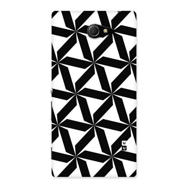 Black White Fan Design Back Case for Sony Xperia M2