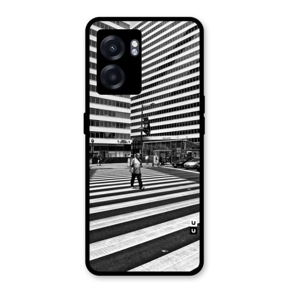 Black White Perspective Glass Back Case for Oppo K10 (5G)