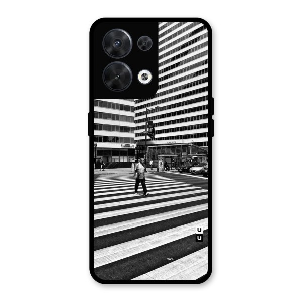 Black White Perspective Glass Back Case for Oppo Reno8 5G