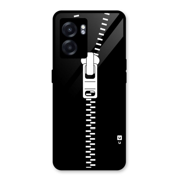 Black Zipper Glass Back Case for Oppo K10 (5G)