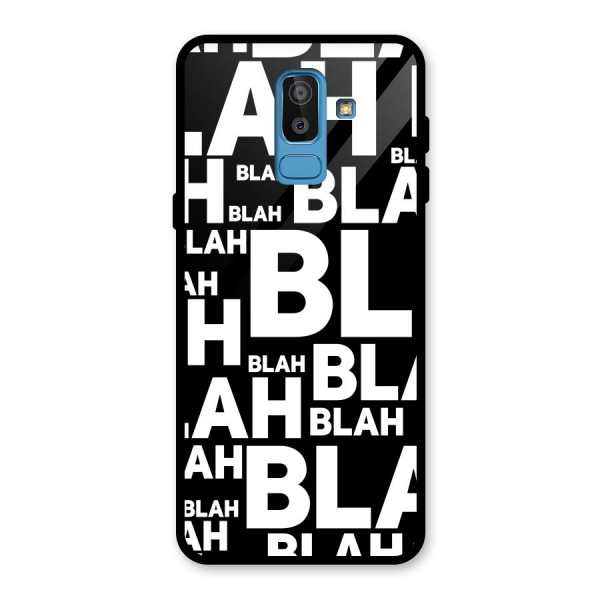 Blah Blah Pattern Glass Back Case for Galaxy J8