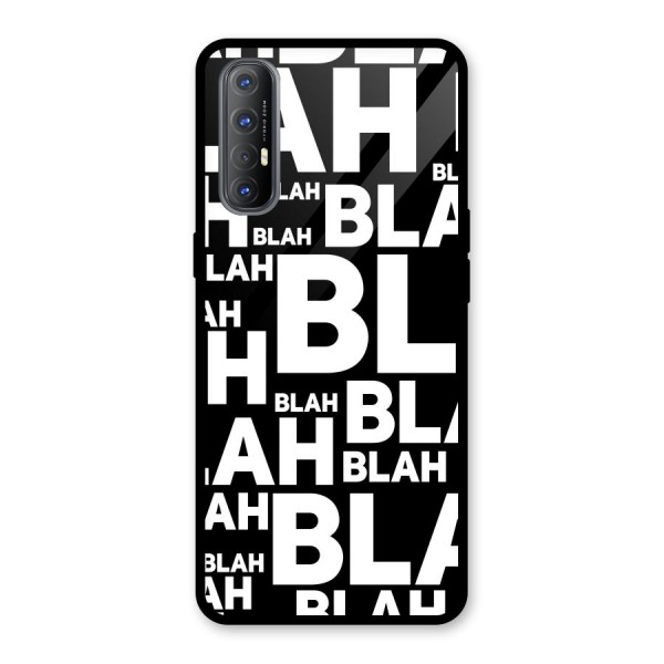 Blah Blah Pattern Glass Back Case for Oppo Reno3 Pro