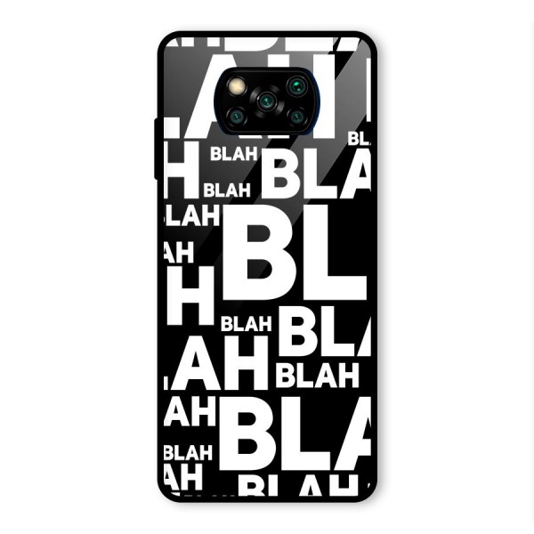 Blah Blah Pattern Glass Back Case for Poco X3 Pro