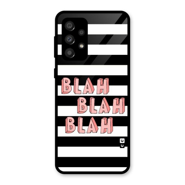 Blah Bold Stripes Glass Back Case for Galaxy A32