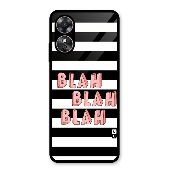 Blah Bold Stripes Glass Back Case for Oppo A17