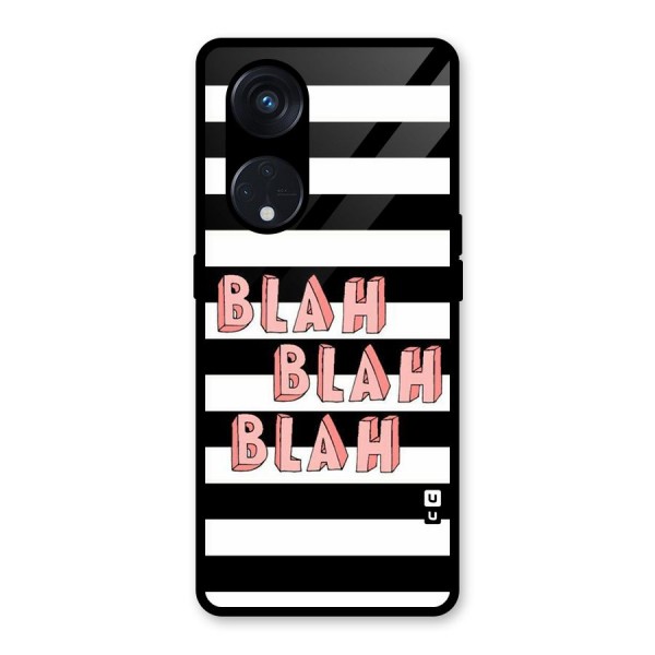 Blah Bold Stripes Glass Back Case for Reno8 T 5G