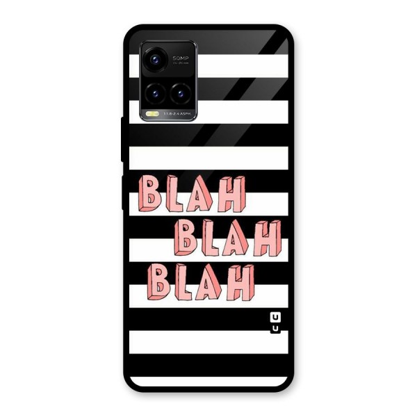 Blah Bold Stripes Glass Back Case for Vivo Y21 2021