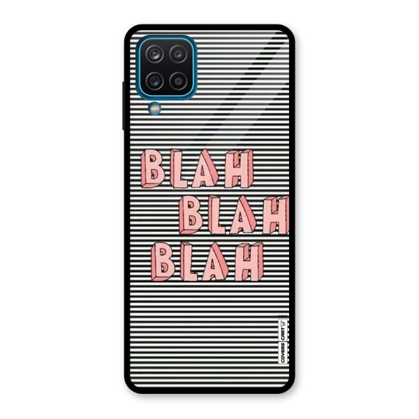 Blah Stripes Glass Back Case for Galaxy A12