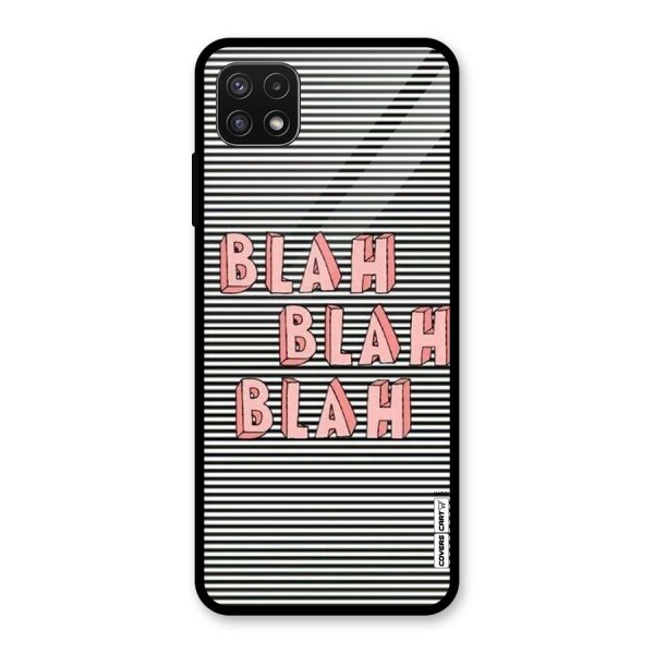 Blah Stripes Glass Back Case for Galaxy A22 5G