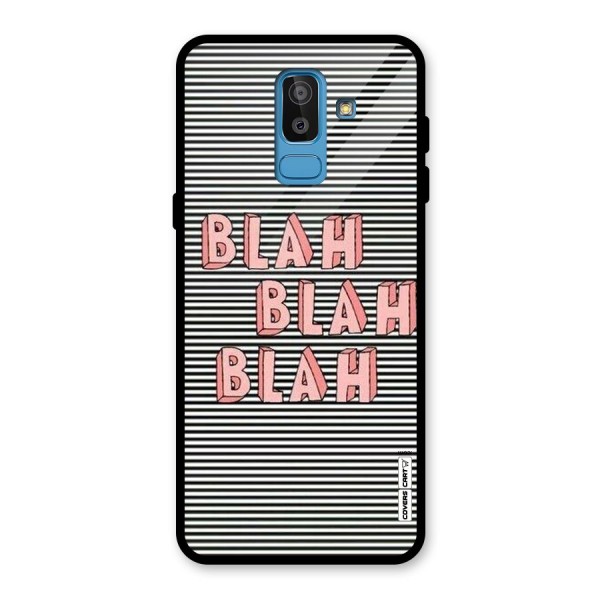 Blah Stripes Glass Back Case for Galaxy J8