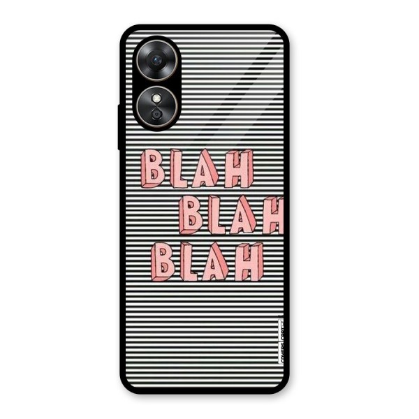 Blah Stripes Glass Back Case for Oppo A17