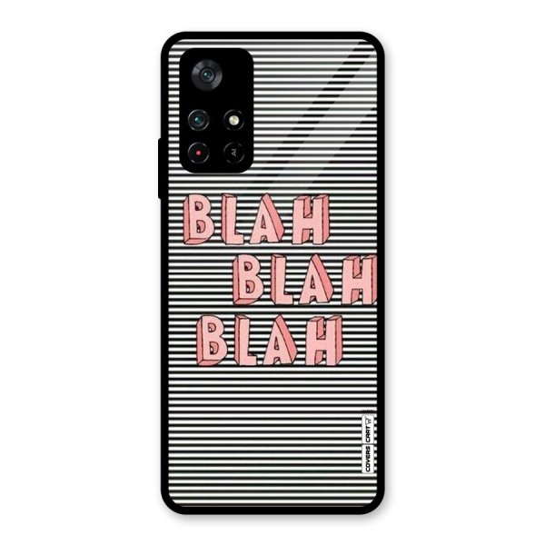 Blah Stripes Glass Back Case for Poco M4 Pro 5G