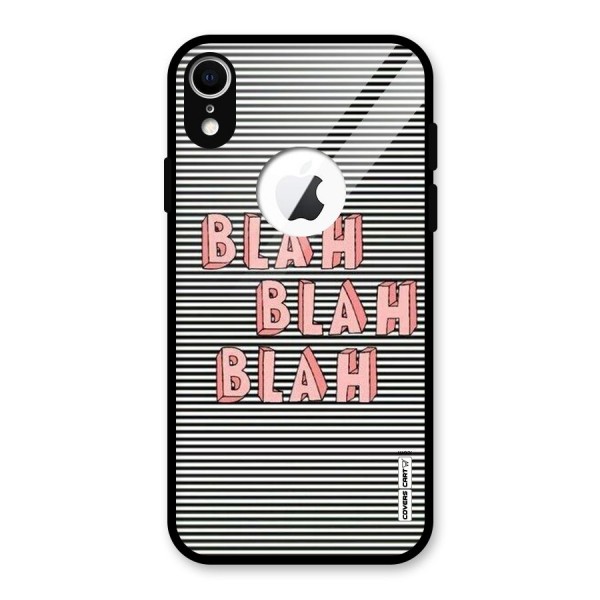 Blah Stripes Glass Back Case for iPhone XR Logo Cut