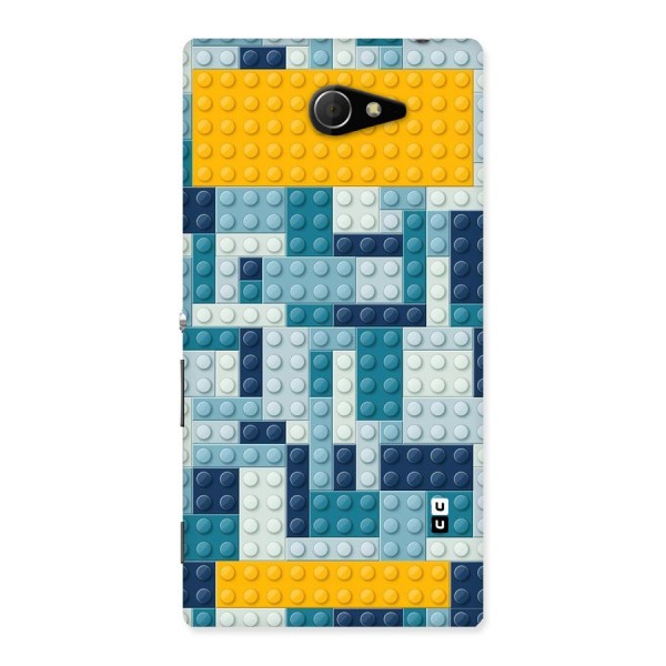 Blocks Blues Back Case for Sony Xperia M2