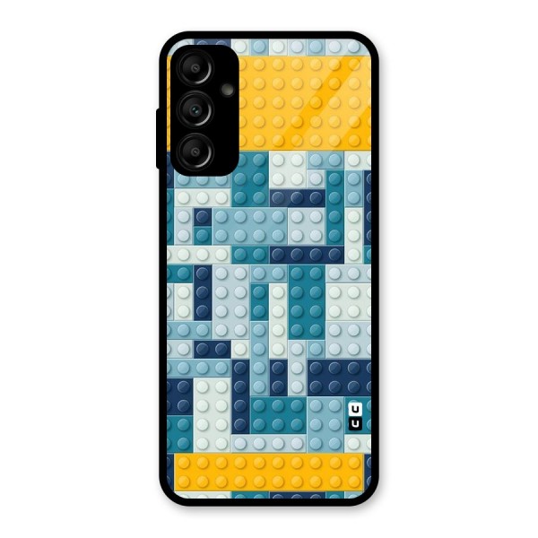 Blocks Blues Glass Back Case for Galaxy A14 5G