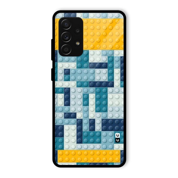 Blocks Blues Glass Back Case for Galaxy A53 5G