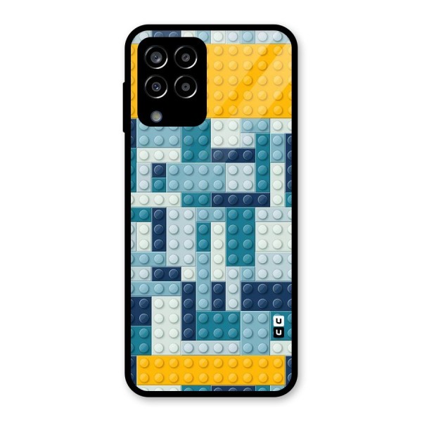 Blocks Blues Glass Back Case for Galaxy M33