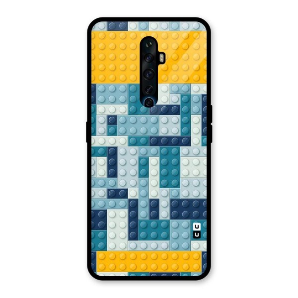 Blocks Blues Glass Back Case for Oppo Reno2 Z