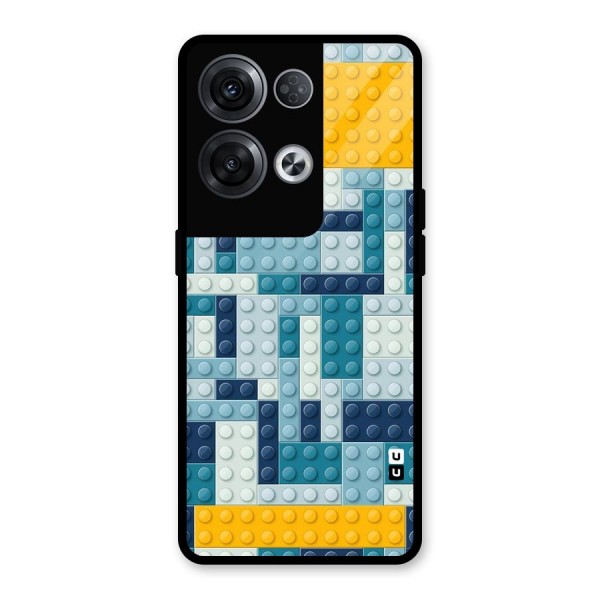 Blocks Blues Glass Back Case for Oppo Reno8 Pro 5G