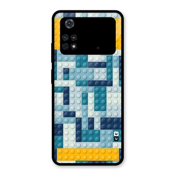 Blocks Blues Glass Back Case for Poco M4 Pro 4G