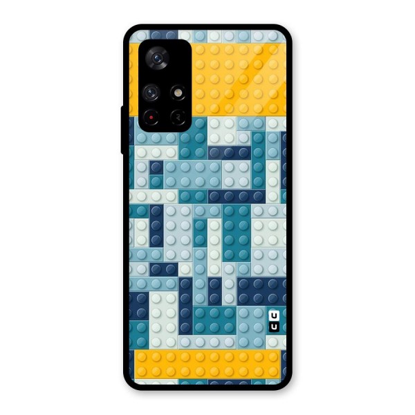 Blocks Blues Glass Back Case for Redmi Note 11T 5G