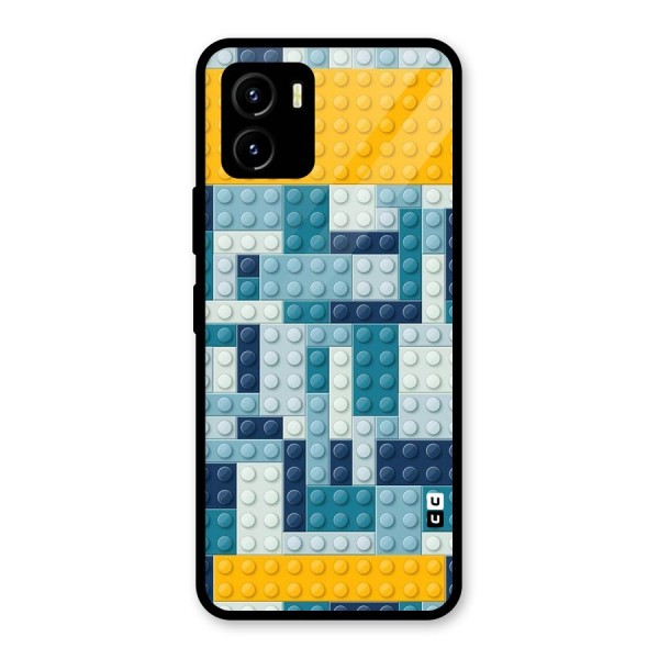 Blocks Blues Glass Back Case for Vivo Y15s