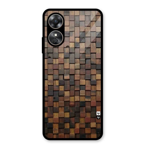 Blocks Of Wood Glass Back Case for Oppo A17