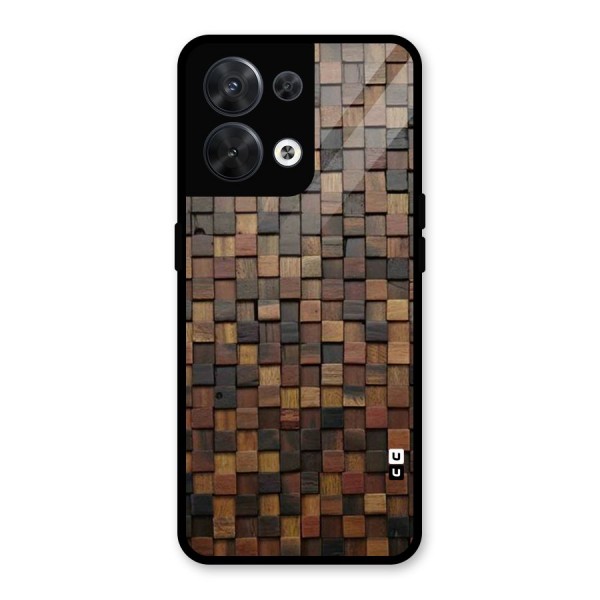 Blocks Of Wood Glass Back Case for Oppo Reno8 5G