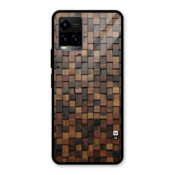 Blocks Of Wood Glass Back Case for Vivo Y21 2021