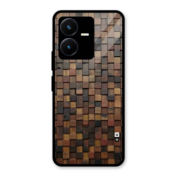 Blocks Of Wood Glass Back Case for Vivo Y22