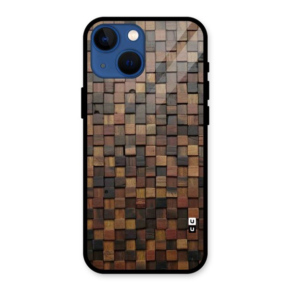 Blocks Of Wood Glass Back Case for iPhone 13 Mini