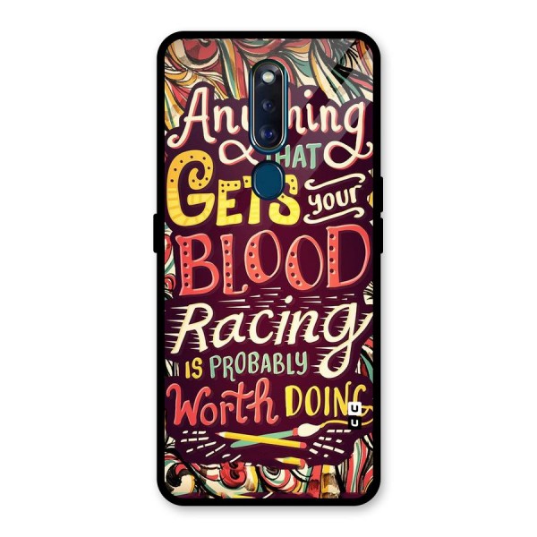 Blood Racing Glass Back Case for Oppo F11 Pro