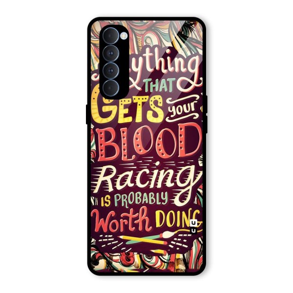 Blood Racing Glass Back Case for Oppo Reno4 Pro