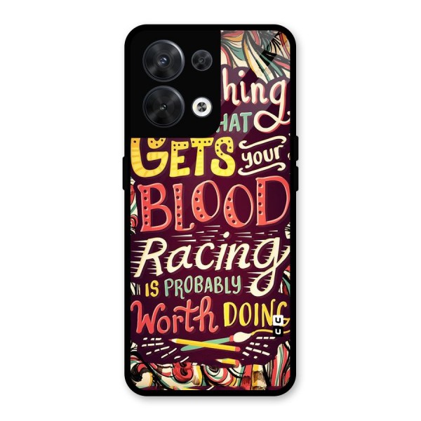 Blood Racing Glass Back Case for Oppo Reno8 5G