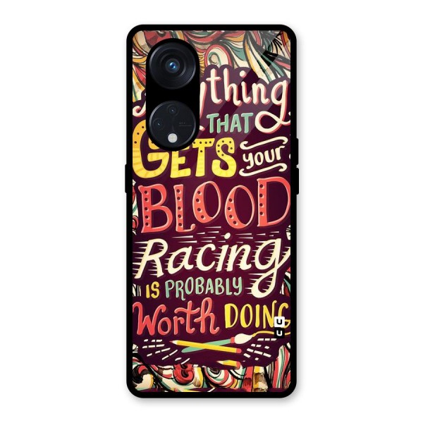 Blood Racing Glass Back Case for Reno8 T 5G